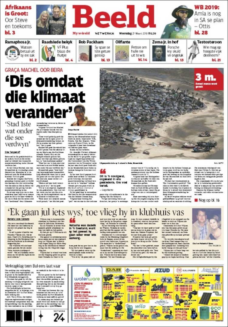 Portada de Beeld (Sud&aacute;frica)