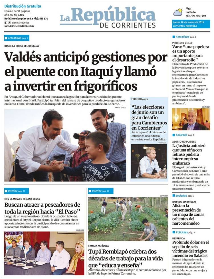 Portada de La República de Corrientes (Argentina)