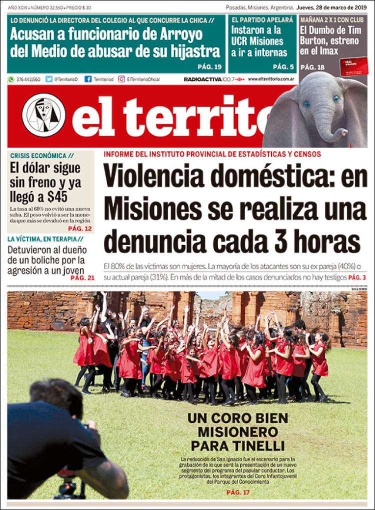 Portada de El Territorio (Argentina)