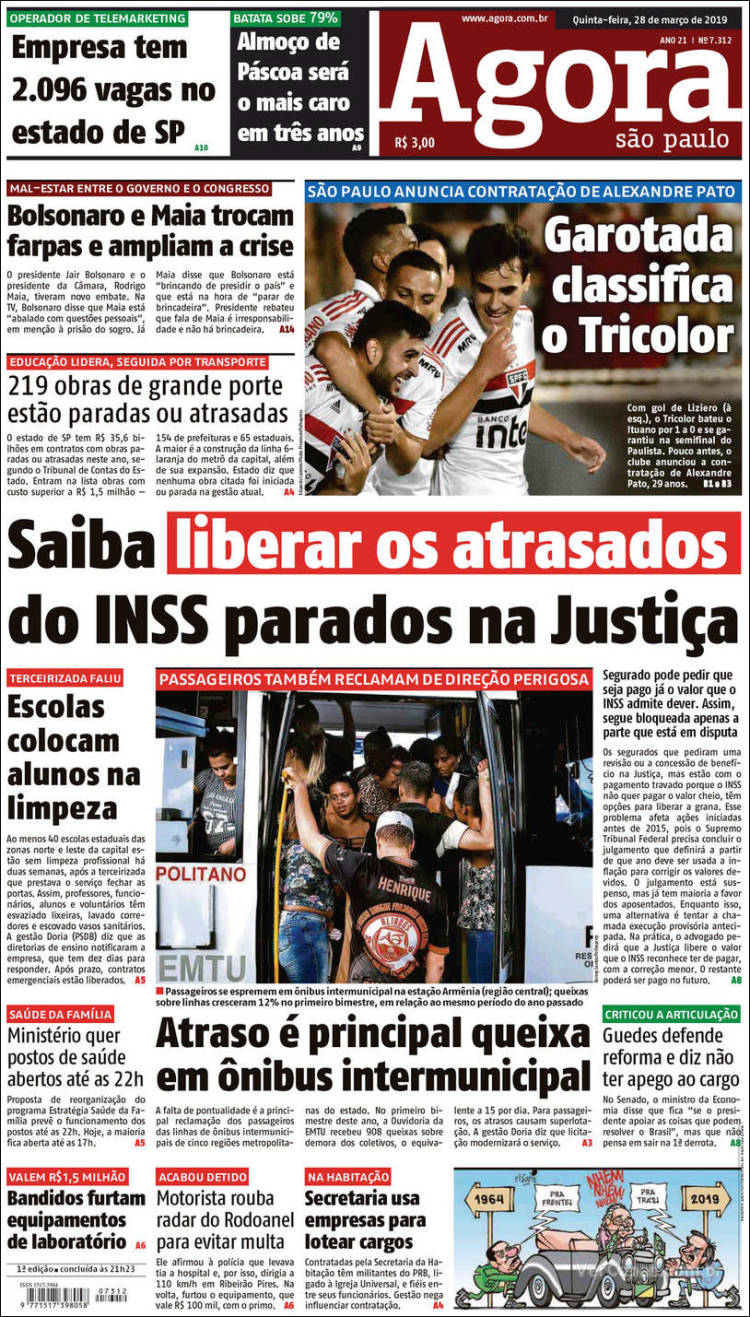 Portada de Agora São Paulo (Brasil)