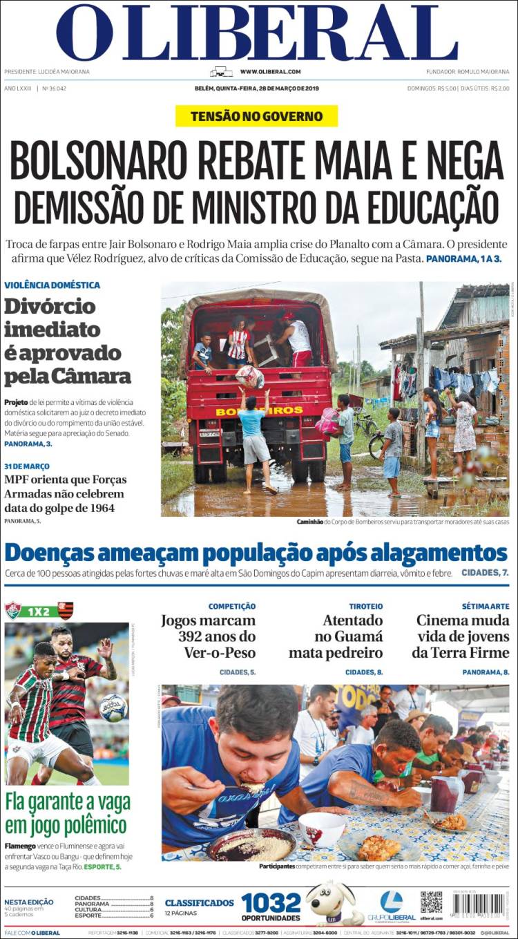 Portada de O Liberal (Brasil)