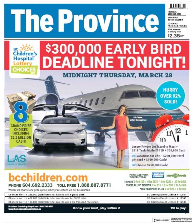 Portada de The Province (Canadá)