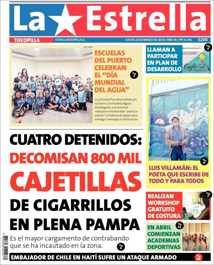 Portada de La Estrella de Tocopilla (Chile)