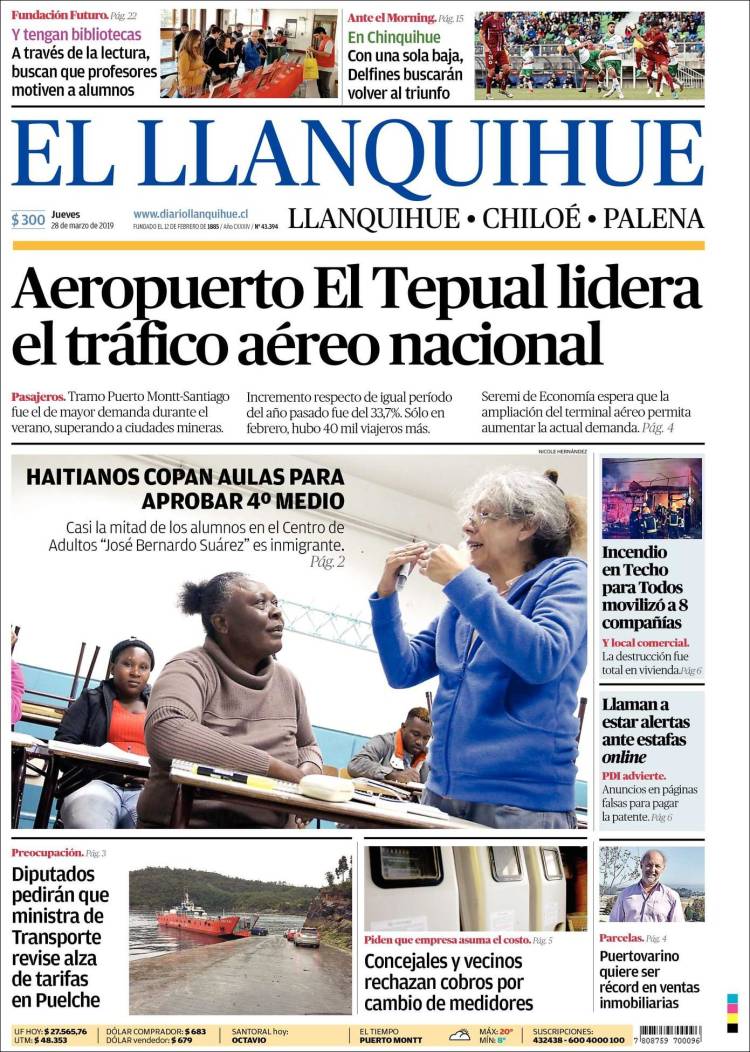 Portada de El Llanquihue (Chile)