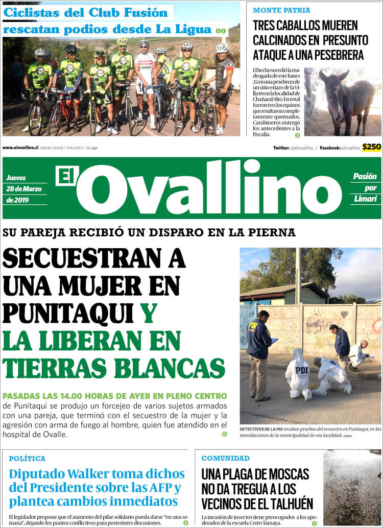 Portada de El Ovallino (Chile)