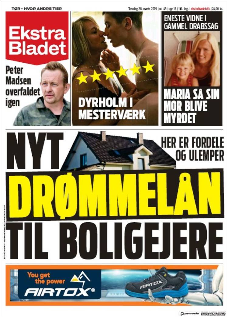 Portada de Ekstra Bladet (Dinamarca)