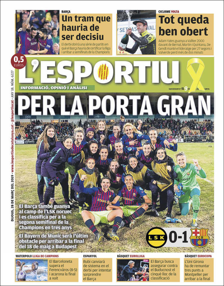 Portada de L'Esportiu (Espa&ntilde;a)