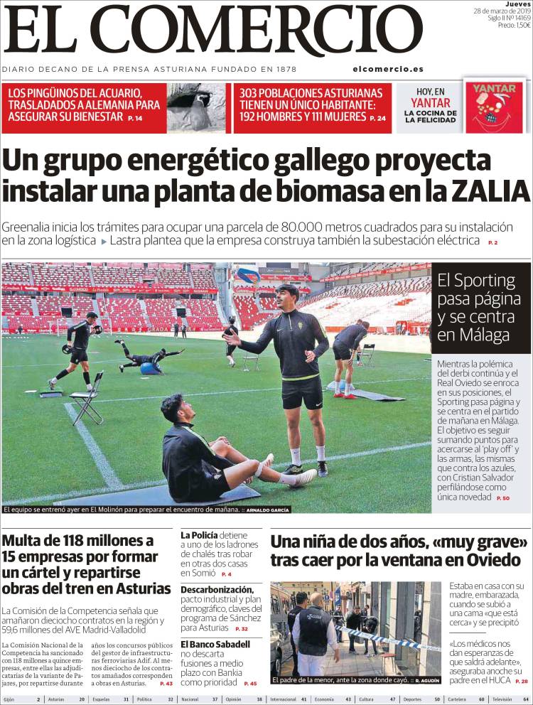 Portada de El Comercio - Gijón (Espa&ntilde;a)