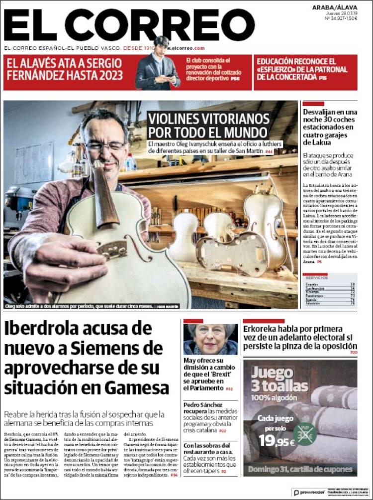 Portada de El Correo - Álava (Espa&ntilde;a)