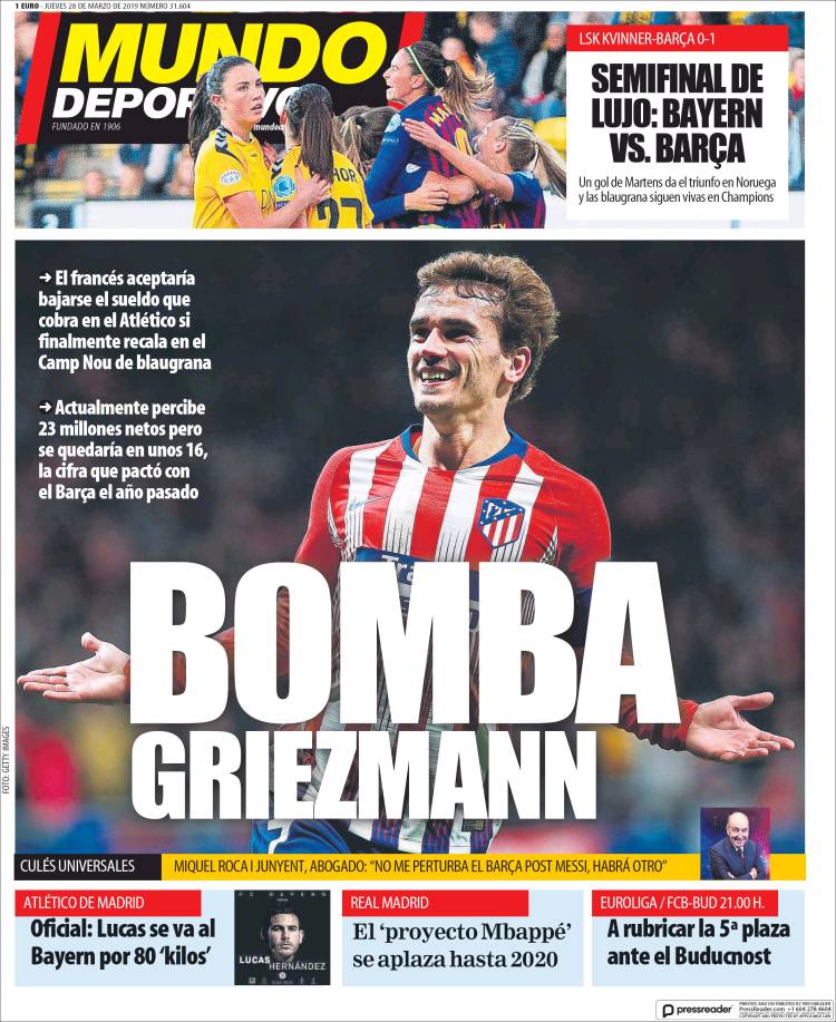 Portada de El Mundo Deportivo (Espa&ntilde;a)