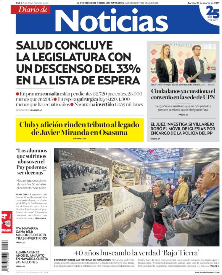 Portada de Noticias de Navarra (Espa&ntilde;a)