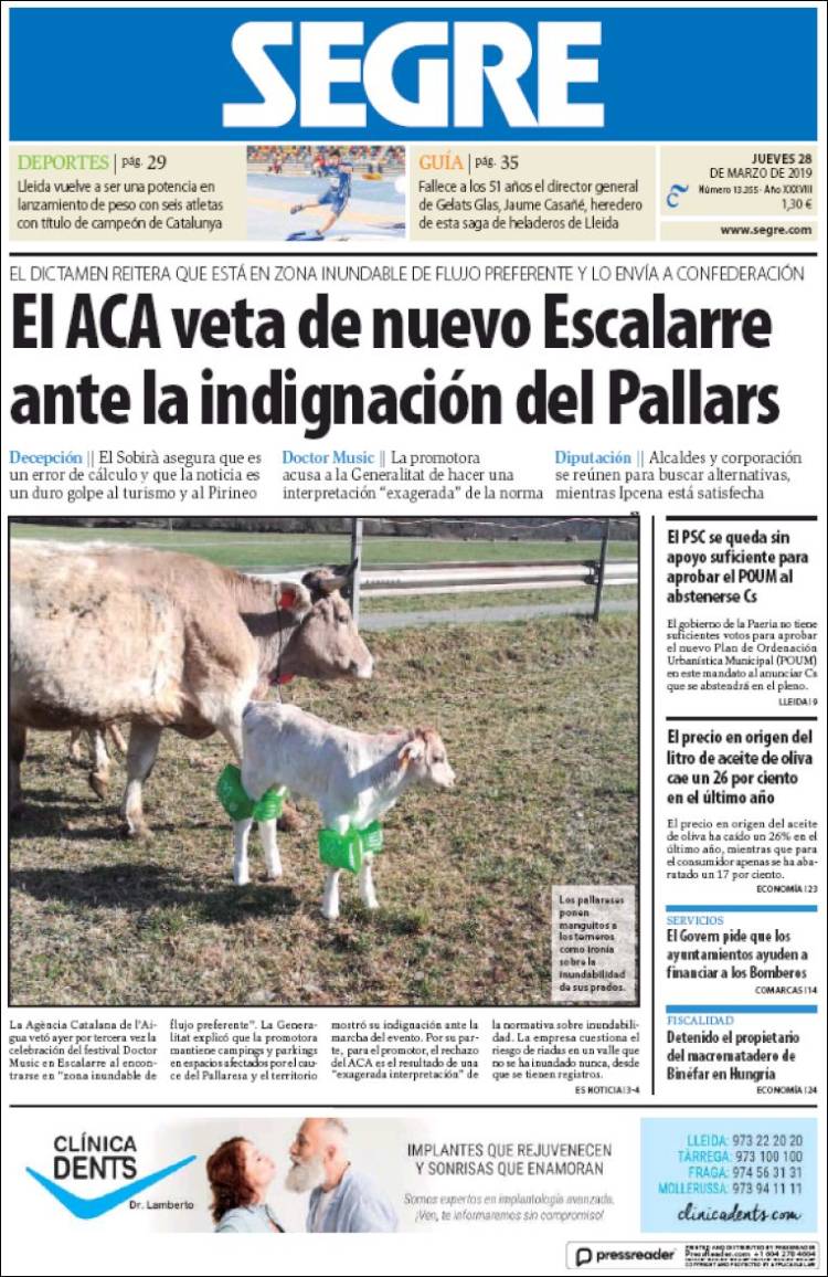 Portada de Segre  (Espa&ntilde;a)