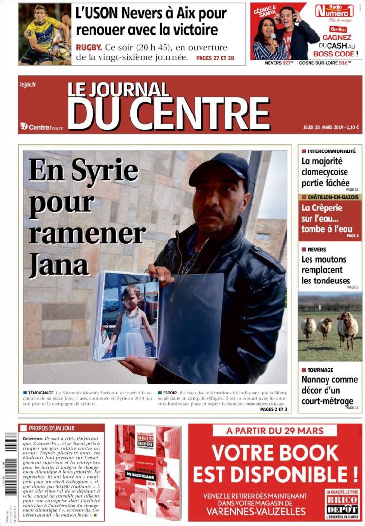 Portada de Le Journal du Centre (Francia)
