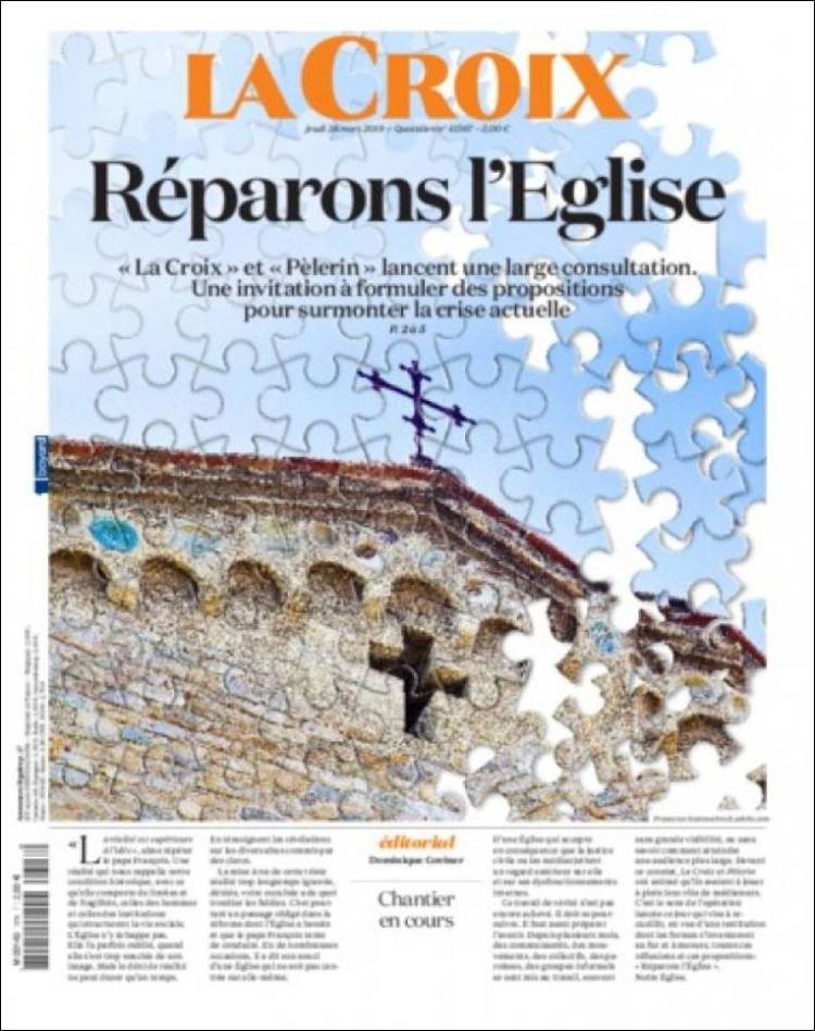 Portada de La Croix (Francia)