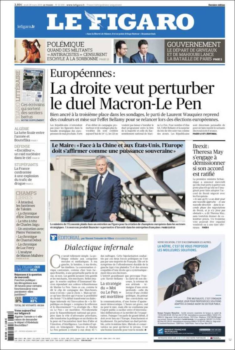 Portada de Le Figaro (Francia)