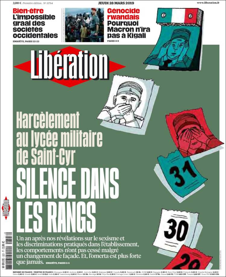 Portada de Libération (Francia)