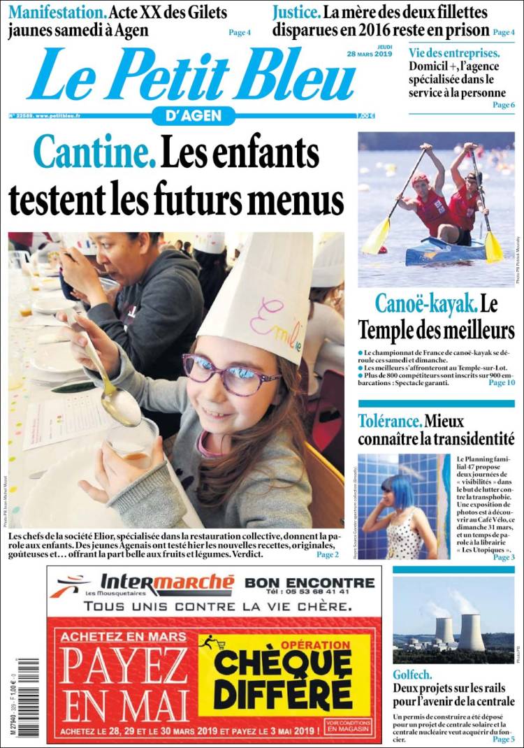 Portada de Le Petit Bleu (Francia)