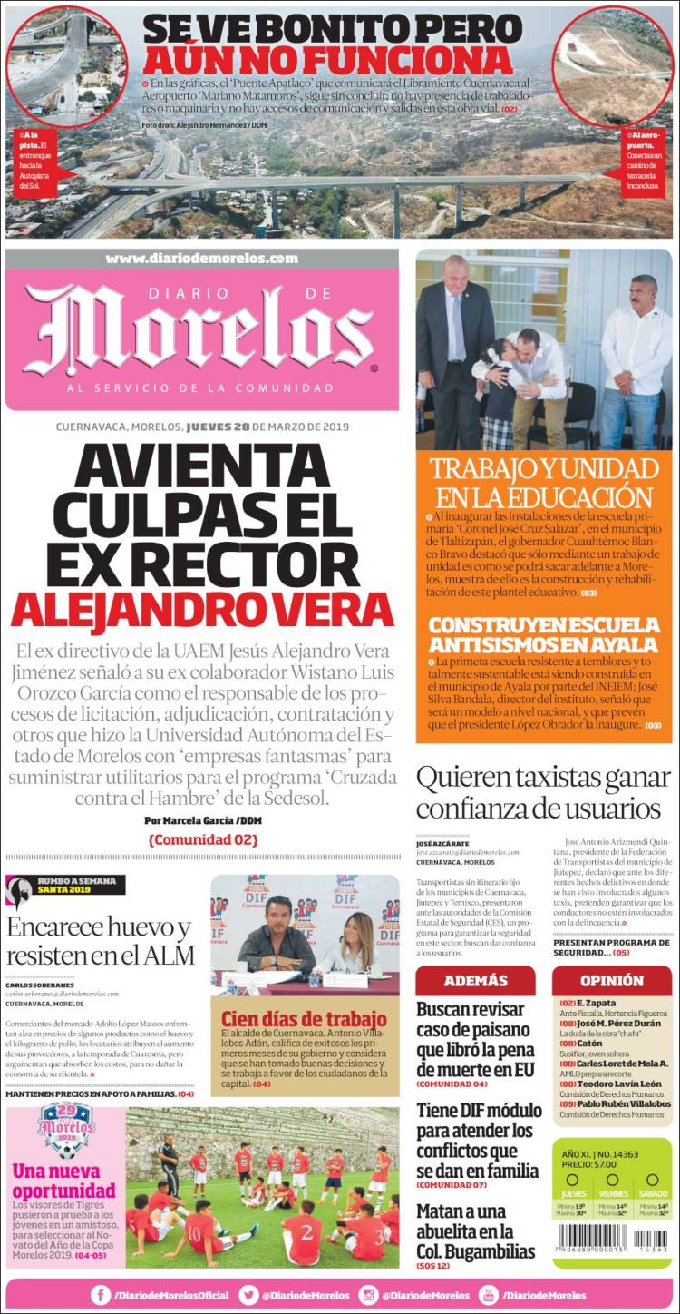 Portada de Diario de Morelos (México)