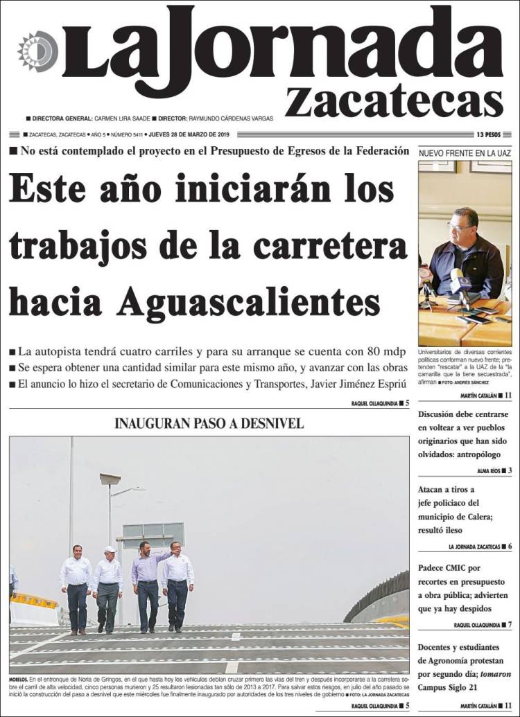 Portada de Jornada de Zacatecas (México)