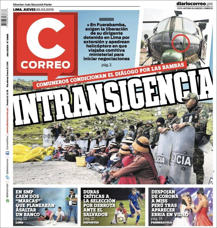 Portada de Diario Correo (Per&uacute;)