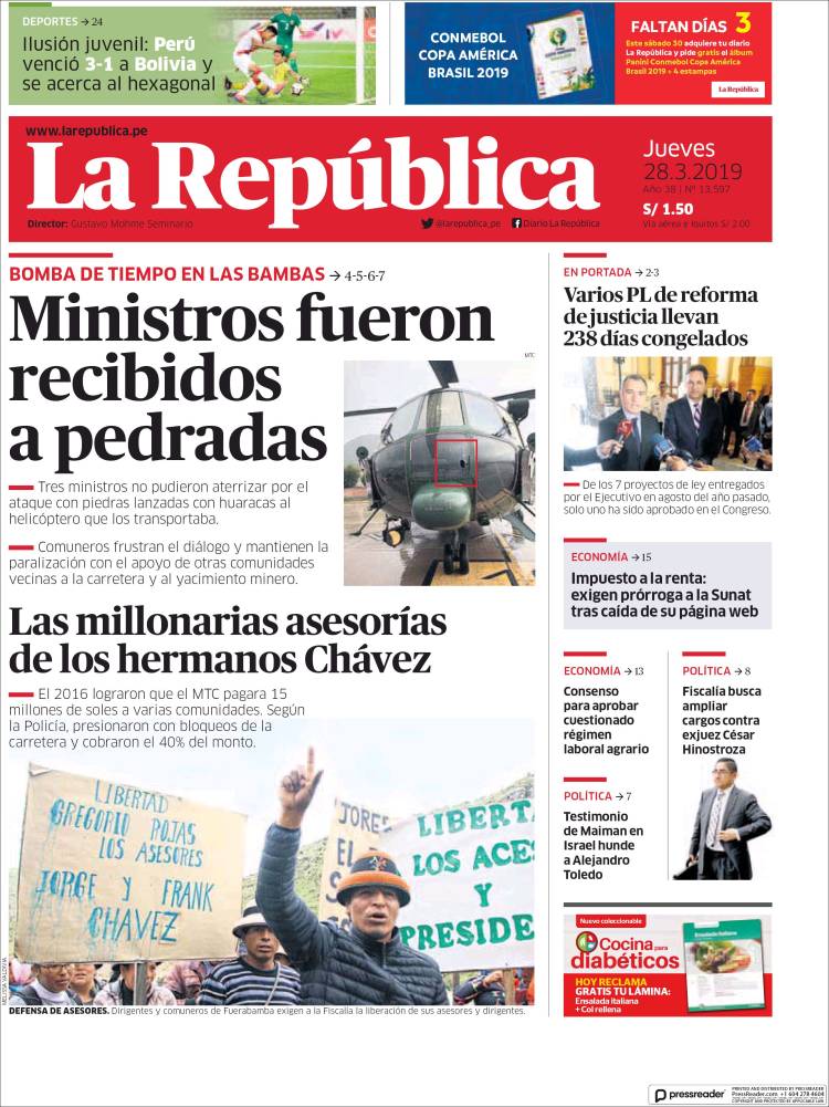 Portada de La Republica (Per&uacute;)