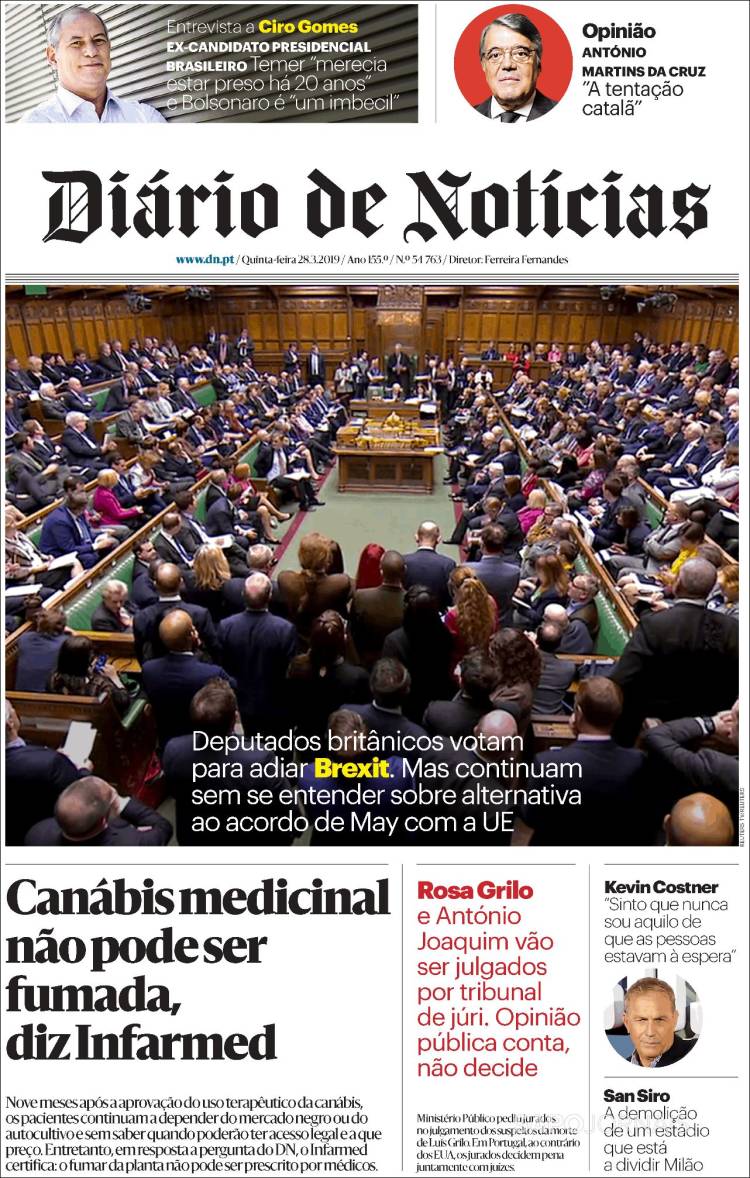 Portada de Diário de Noticias (Portugal)