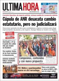 Portada de Última Hora (Paraguay)
