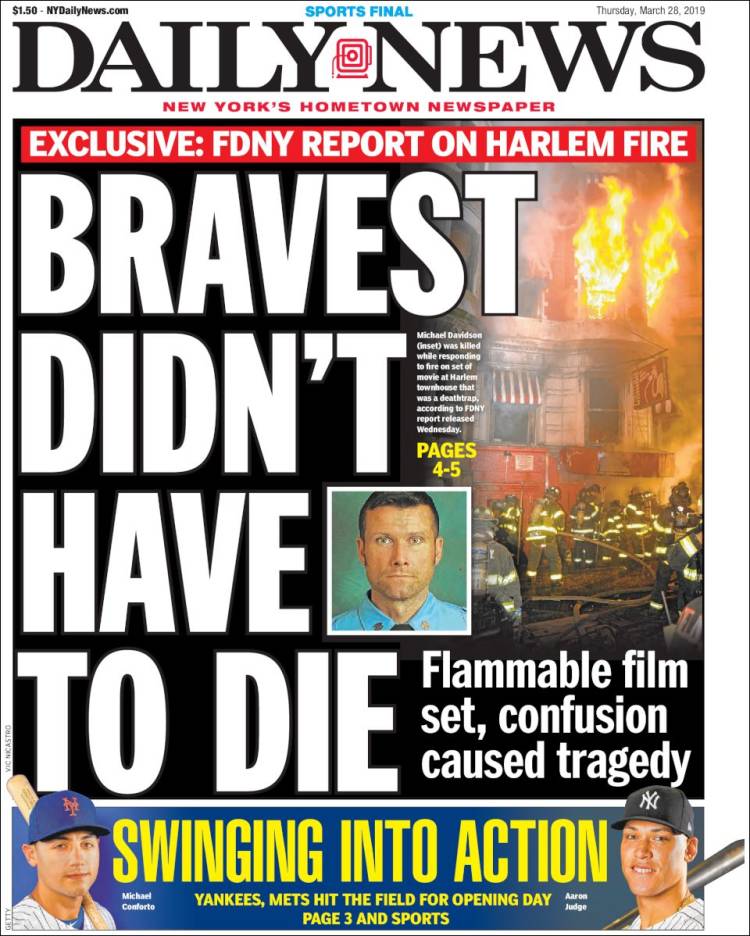 Portada de Daily News - New York (USA)