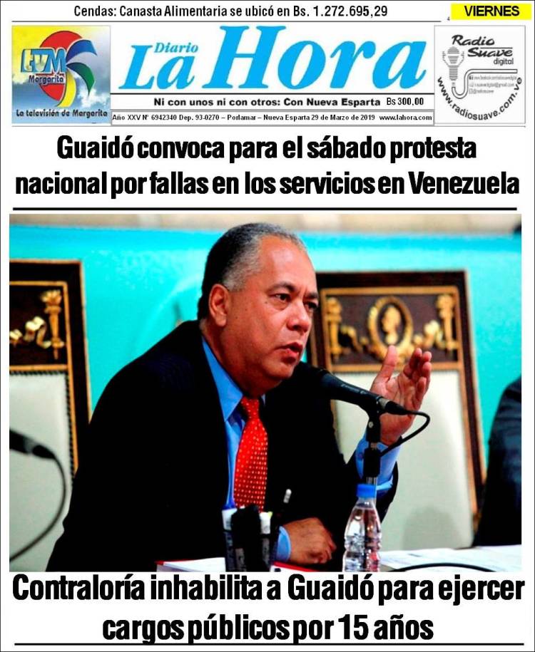 Portada de La Hora (Venezuela)