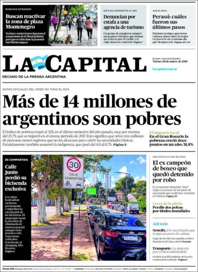 Portada de La Capital - Rosario (Argentina)
