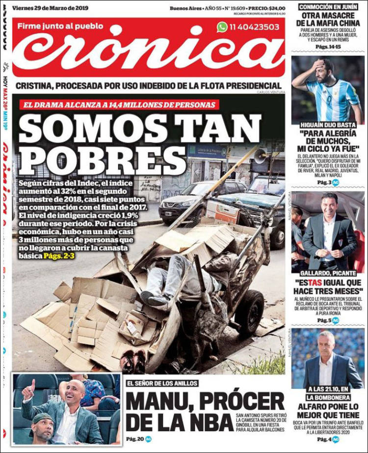 Portada de Crónica (Argentina)