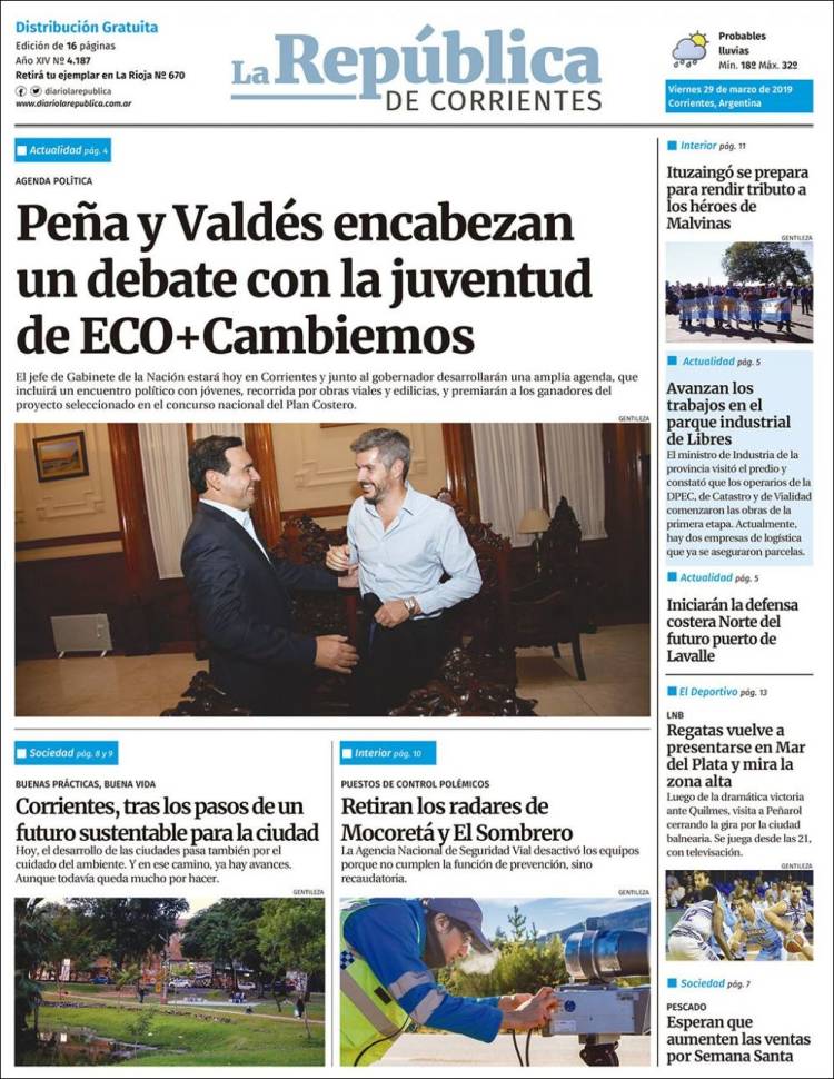 Portada de La República de Corrientes (Argentina)