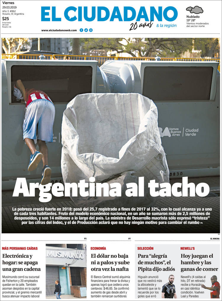 Portada de Diario El Ciudadano (Argentina)