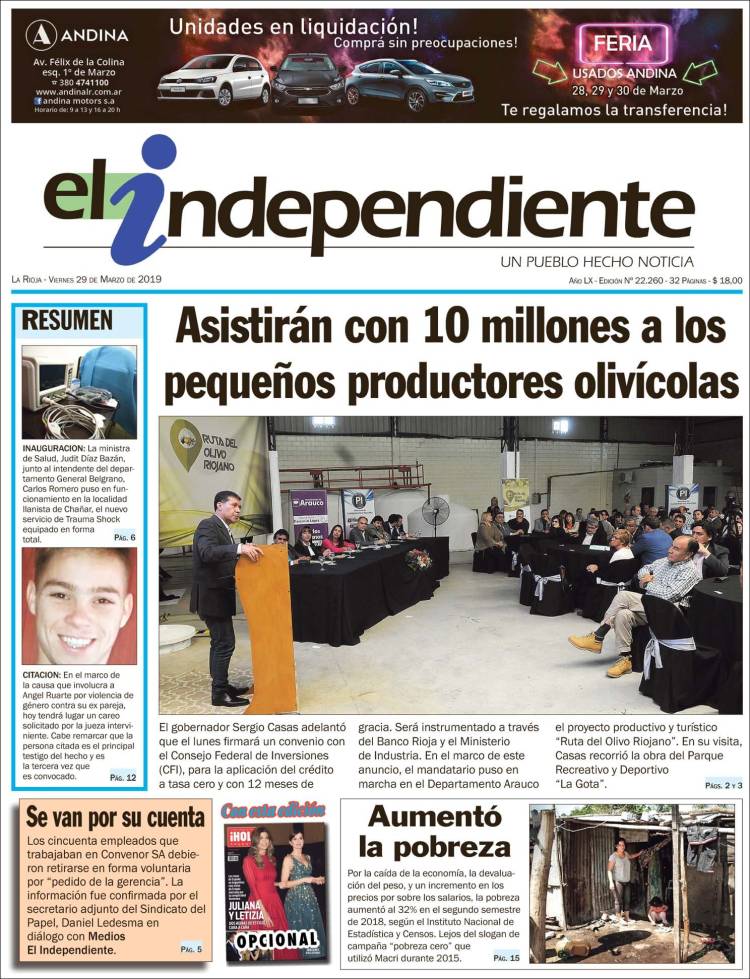 Portada de El Independiente (Argentina)
