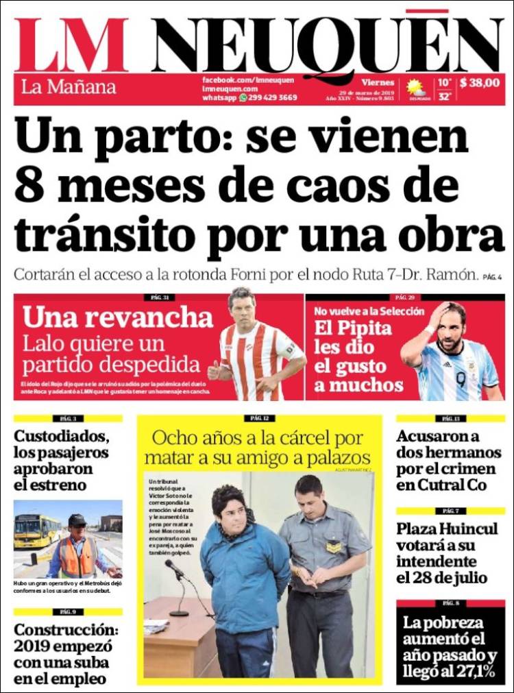 Portada de La Mañanade Neuquén (Argentina)