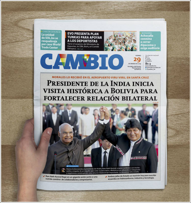 Portada de Cambio (Bolivia)