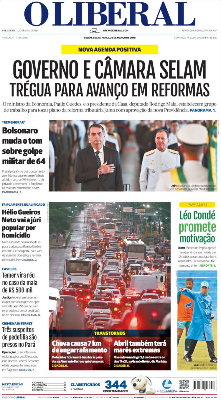 Portada de O Liberal (Brasil)