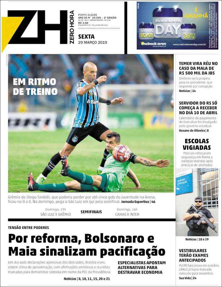 Portada de Zero Hora (Brasil)