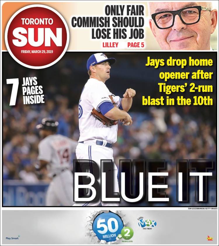 Portada de The Toronto Sun (Canadá)