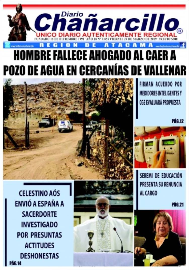 Portada de Diario Chañarcillo (Chile)