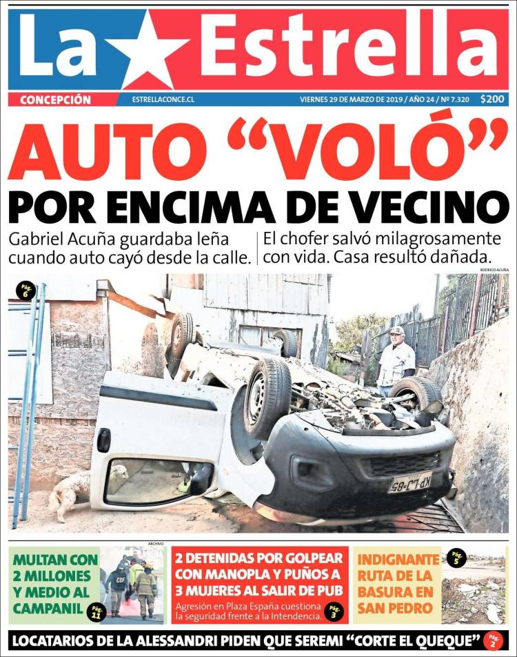 Portada de La Estrella de Concepción (Chile)