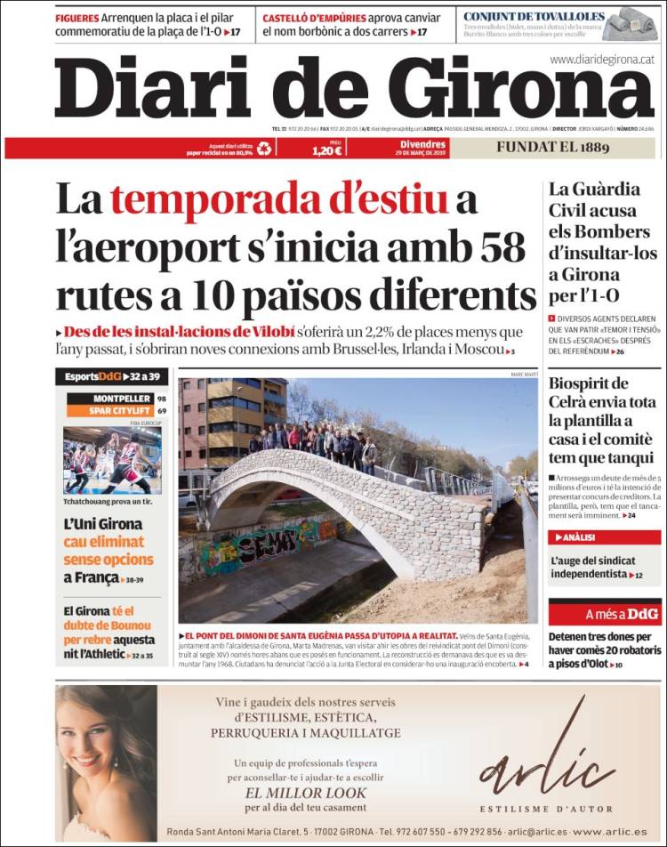 Portada de Diari de Girona (Espa&ntilde;a)