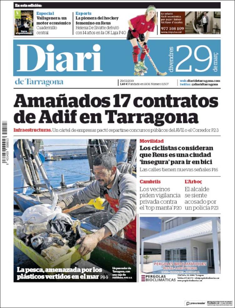 Portada de Diari de Tarragona (Espa&ntilde;a)