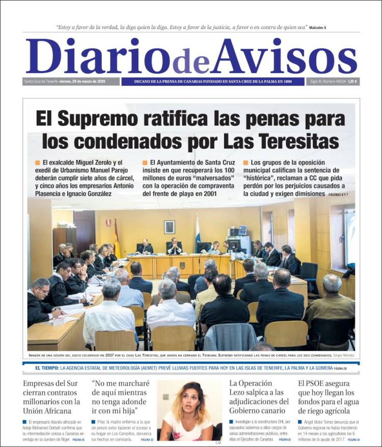 Portada de Diarios de Avisos (Espa&ntilde;a)