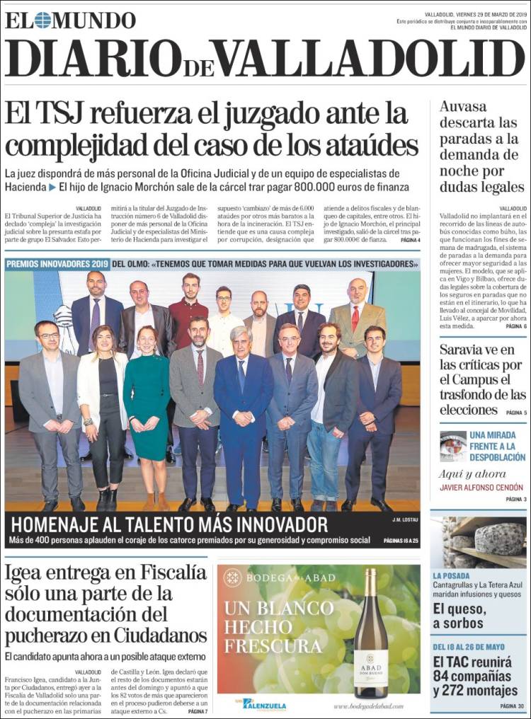 Portada de Diario de Valladolid (Espa&ntilde;a)