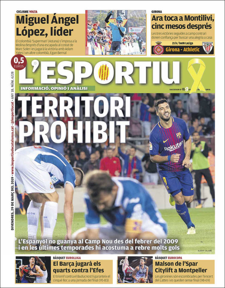 Portada de L'Esportiu (Espa&ntilde;a)