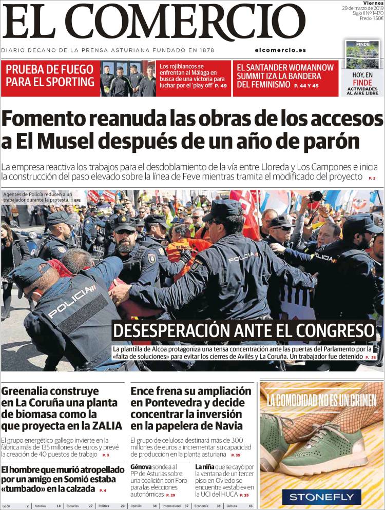 Portada de El Comercio - Gijón (Espa&ntilde;a)