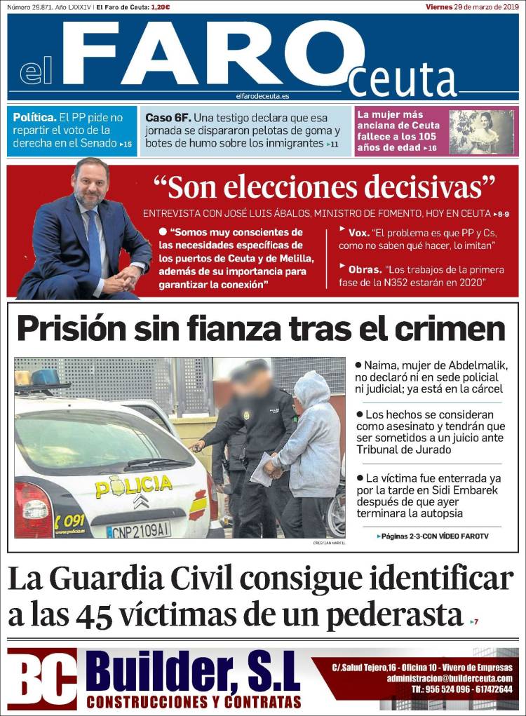 Portada de El Faro de Ceuta (Espa&ntilde;a)