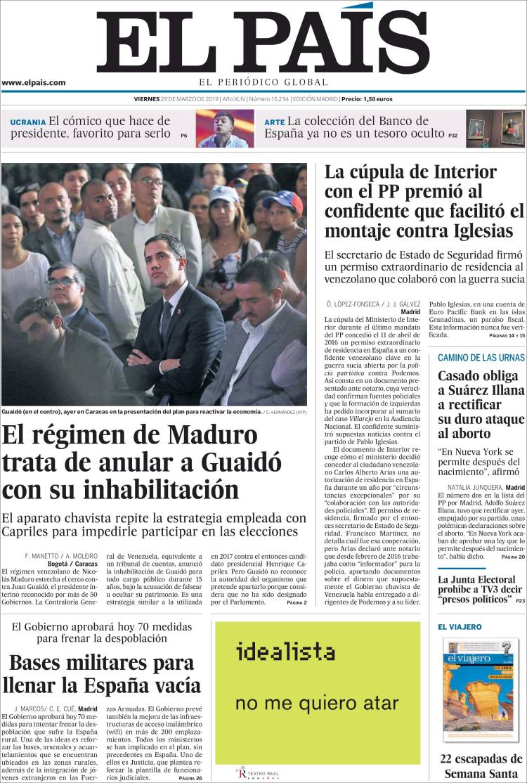 Portada de El País (Espa&ntilde;a)