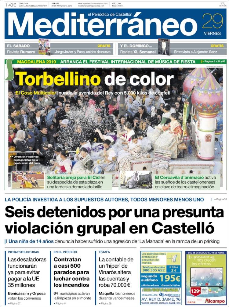 Portada de El Periódico Mediterraneo (Espa&ntilde;a)